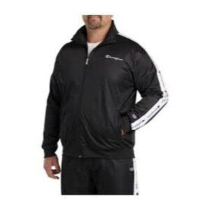 Champion Men’s Black Tricot Track Zip Front Jacket Size 3XL